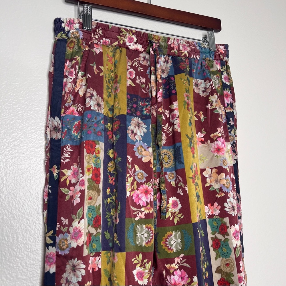 Johnny Was Laurie Presley Pant Mixed Print Silk Satin Jogger S #19 - Picture 2 of 11